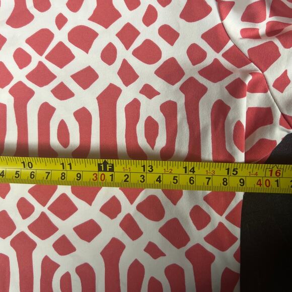 J McLaughlin Nylon Women Pink Geometric Dunham Ruffle Top XS - Picture 7 of 7